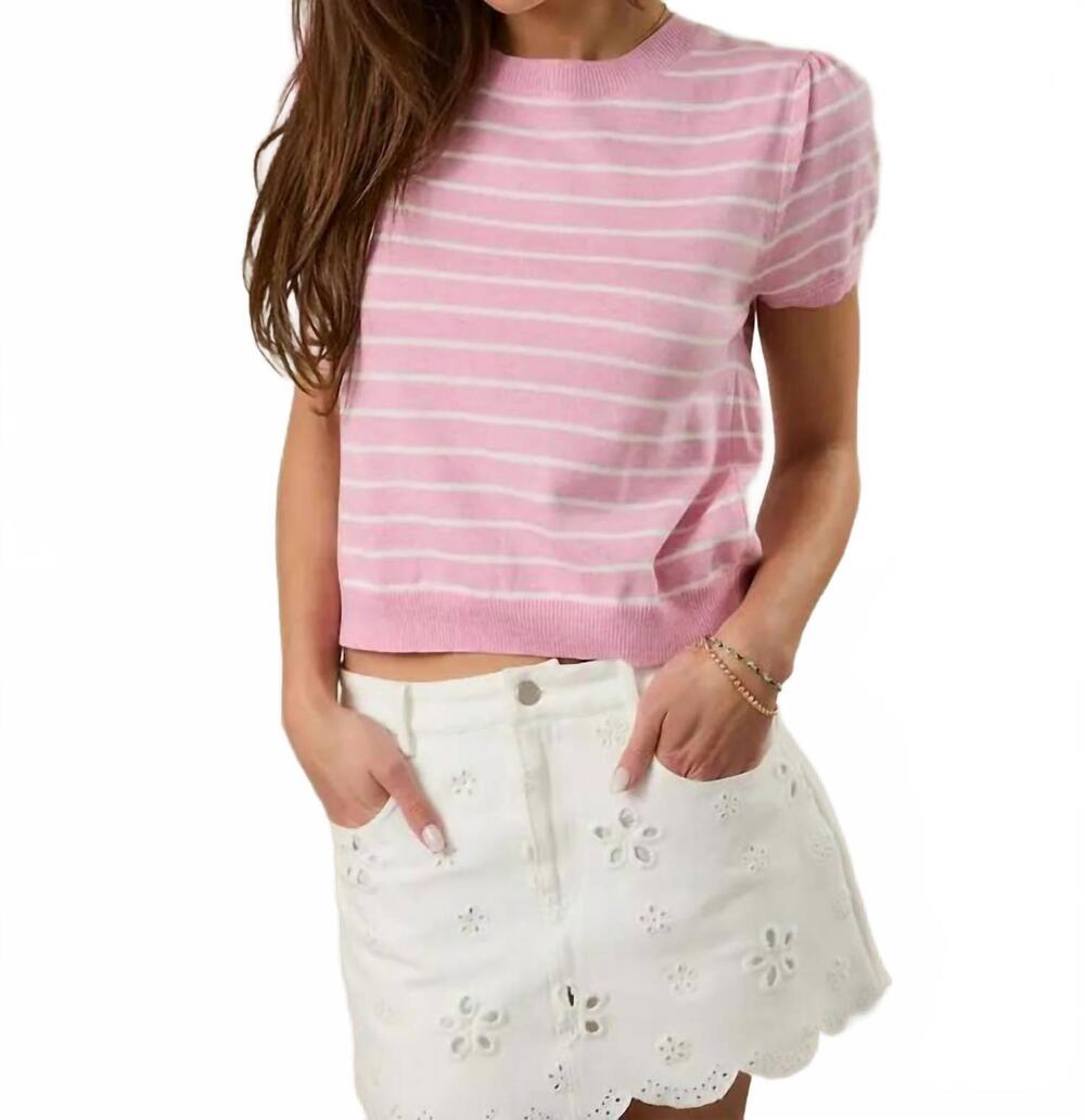 NEW SUNDAY EDITION rosy knit top in pink